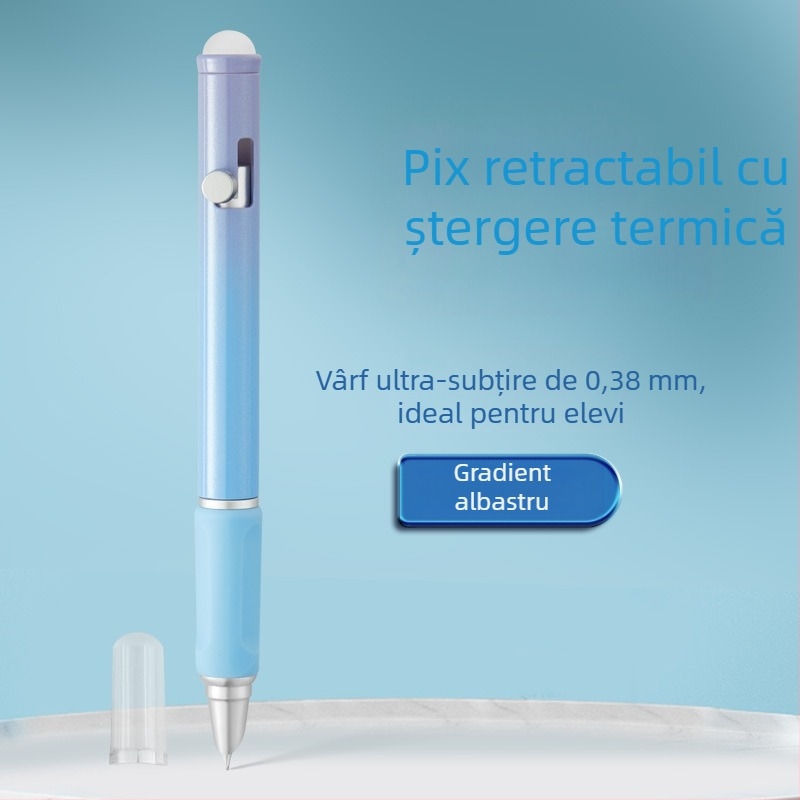 Stilou retractabil, colorat, cu cerneală ștersă termoreactivă, pentru exerciții de scriere, recomandat de profesori