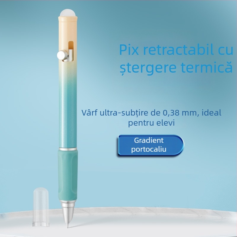 Stilou retractabil, colorat, cu cerneală ștersă termoreactivă, pentru exerciții de scriere, recomandat de profesori