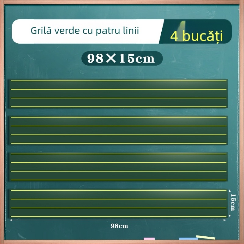 Tablă magnetică pentru scriere cu cretă, Pinyin și grilă de caractere chineze, șapte secțiuni, patru rânduri, instrument didactic magnetic