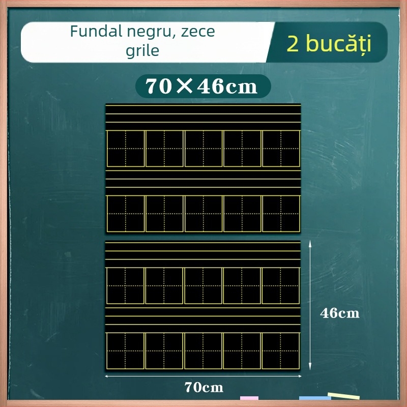 Tablă magnetică pentru scriere cu cretă, Pinyin și grilă de caractere chineze, șapte secțiuni, patru rânduri, instrument didactic magnetic