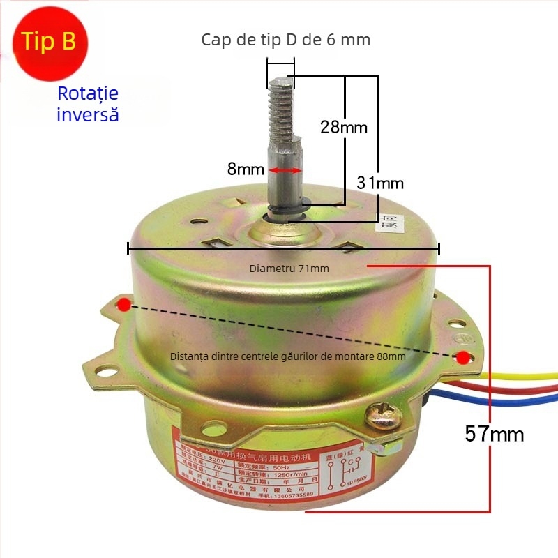 YYHS-30/40 Motor integrat pentru ventilatorul de plafon, motor universal cu fir de cupru pur și rulmenți cu bile