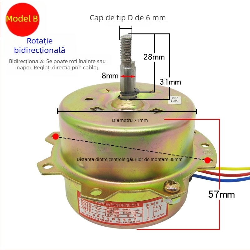 YYHS-30/40 Motor integrat pentru ventilatorul de plafon, motor universal cu fir de cupru pur și rulmenți cu bile