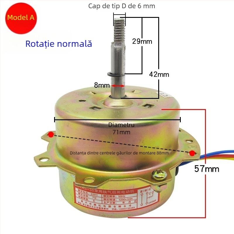 YYHS-30/40 Motor integrat pentru ventilatorul de plafon, motor universal cu fir de cupru pur și rulmenți cu bile