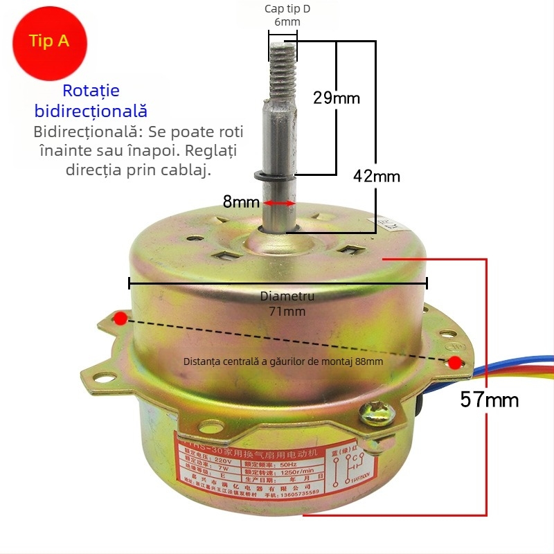 YYHS-30/40 Motor integrat pentru ventilatorul de plafon, motor universal cu fir de cupru pur și rulmenți cu bile