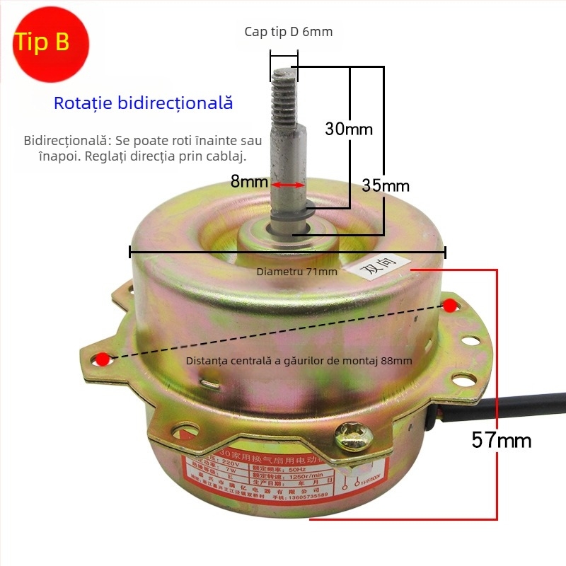 YYHS-30/40 Motor integrat pentru ventilatorul de plafon, motor universal cu fir de cupru pur și rulmenți cu bile