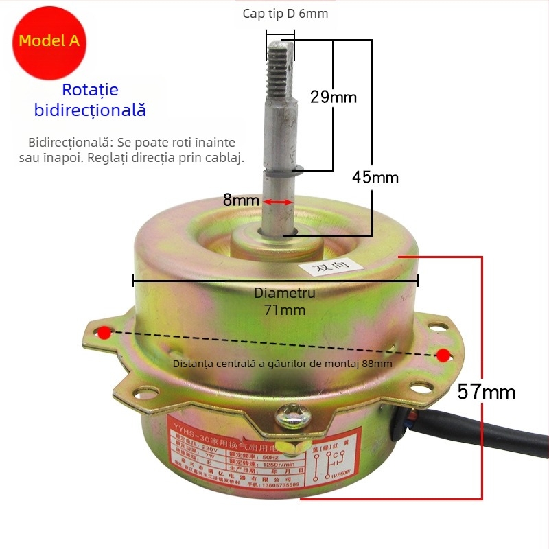 YYHS-30/40 Motor integrat pentru ventilatorul de plafon, motor universal cu fir de cupru pur și rulmenți cu bile