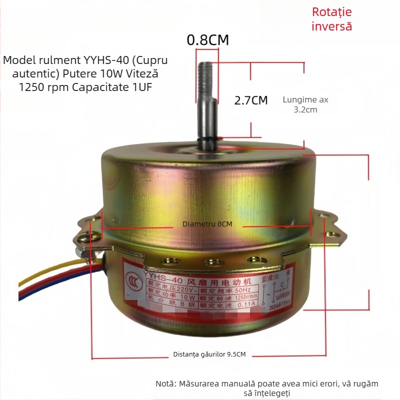YYHS-30/40 Motor integrat pentru ventilatorul de plafon, motor universal cu fir de cupru pur și rulmenți cu bile