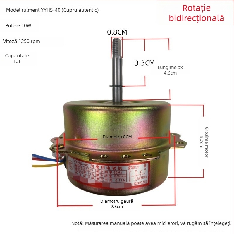 YYHS-30/40 Motor integrat pentru ventilatorul de plafon, motor universal cu fir de cupru pur și rulmenți cu bile