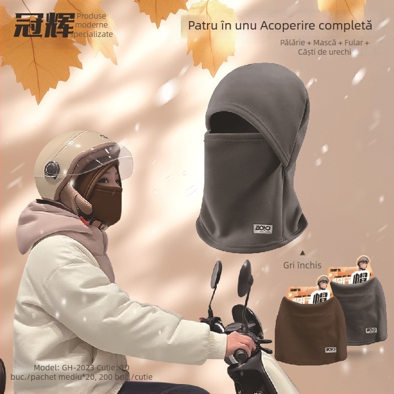 Guanhui mască de iarnă cu protecție pentru urechi și acoperire pentru cap — mască de față caldă, groasă, pentru ciclism și schi, unisex