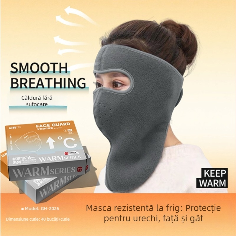 Guanhui mască de iarnă cu protecție pentru urechi și acoperire pentru cap — mască de față caldă, groasă, pentru ciclism și schi, unisex