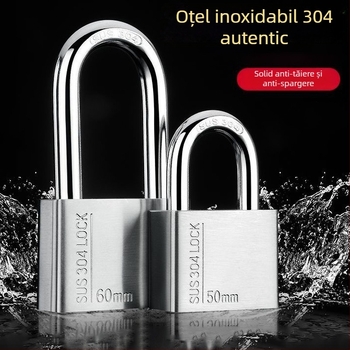 Lacăt din oțel inoxidabil 304 – exterior, rezistent la apă și coroziune, anti-furt pentru uși de depozit și locuințe