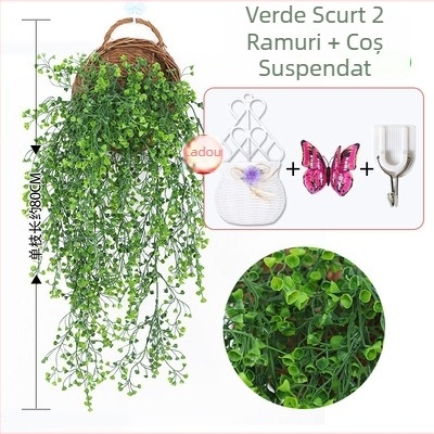 Plantă artificială în formă de viță pentru perete, decor de perete suspendat pentru sufragerie, verdeață de interior, înălțime 100–200 cm