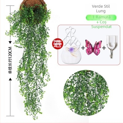 Plantă artificială în formă de viță pentru perete, decor de perete suspendat pentru sufragerie, verdeață de interior, înălțime 100–200 cm