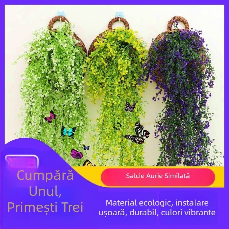 Plantă artificială în formă de viță pentru perete, decor de perete suspendat pentru sufragerie, verdeață de interior, înălțime 100–200 cm