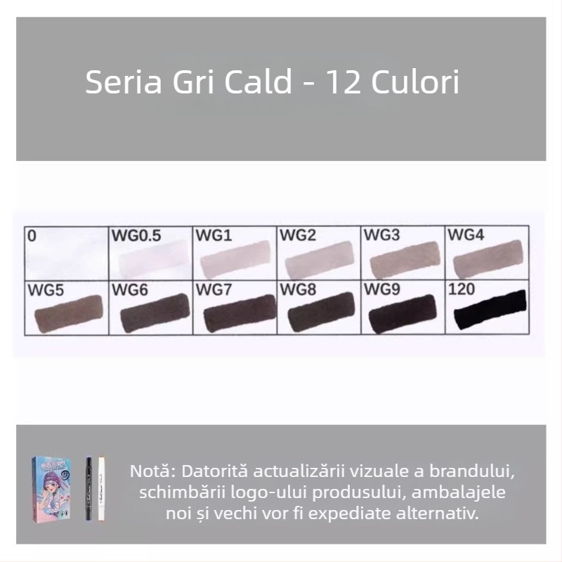 Touch Marker uleios cu capete duble, 12 culori, Markere de acuarelă pe bază de alcool pentru elevi și copii