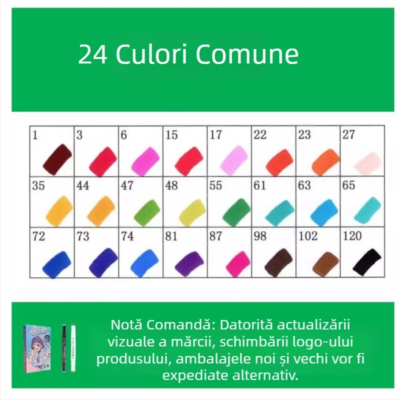 Touch Marker uleios cu capete duble, 12 culori, Markere de acuarelă pe bază de alcool pentru elevi și copii