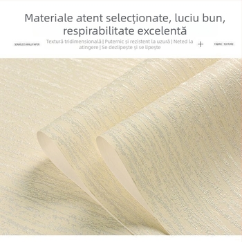 Tapet autoadeziv din țesătură nețesută, stil nordic, culoare solidă cu dungi subtile, textură diatomită pentru dormitor și living, confortabil