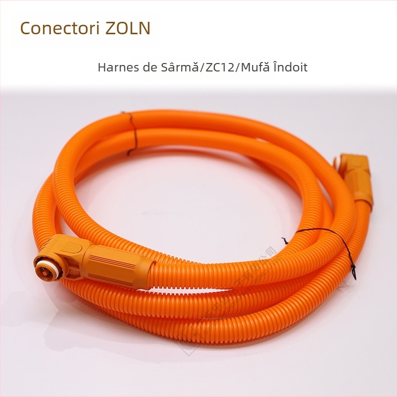 Sistem de cabluri pentru vehicul electric cu conductă ondulată, conector pentru stocarea energiei și prelungitor plat de alimentare 35