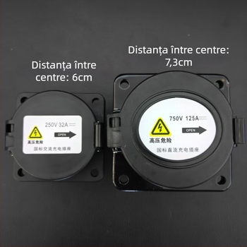 Conector de încărcare pentru vehicule electrice, standard național, 9 pini DC / 7 pini AC, 32A/125A/250A
