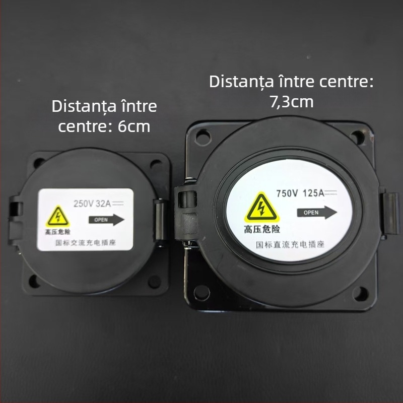 Conector de încărcare pentru vehicule electrice, standard național, 9 pini DC / 7 pini AC, 32A/125A/250A