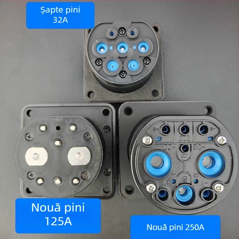 Conector de încărcare pentru vehicule electrice, standard național, 9 pini DC / 7 pini AC, 32A/125A/250A