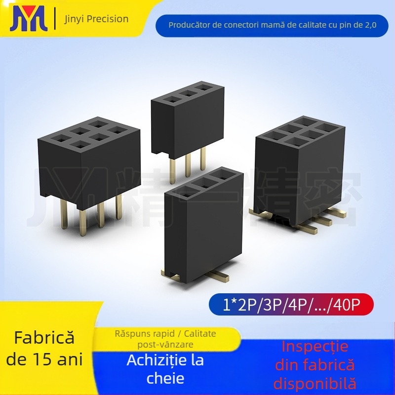 Refined 2.0 serie conector feminin plug-in, într-un singur rând, pas 2.0, 2–40 pini, izolator placat cu aur, montaj pe suprafață