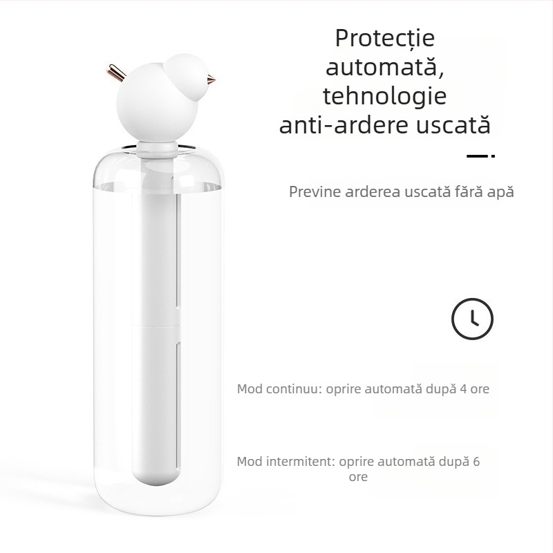 Umidificator nou, compact pentru dormitor, cu lumină de noapte, ceață silențioasă, mini umidificator pentru mașină