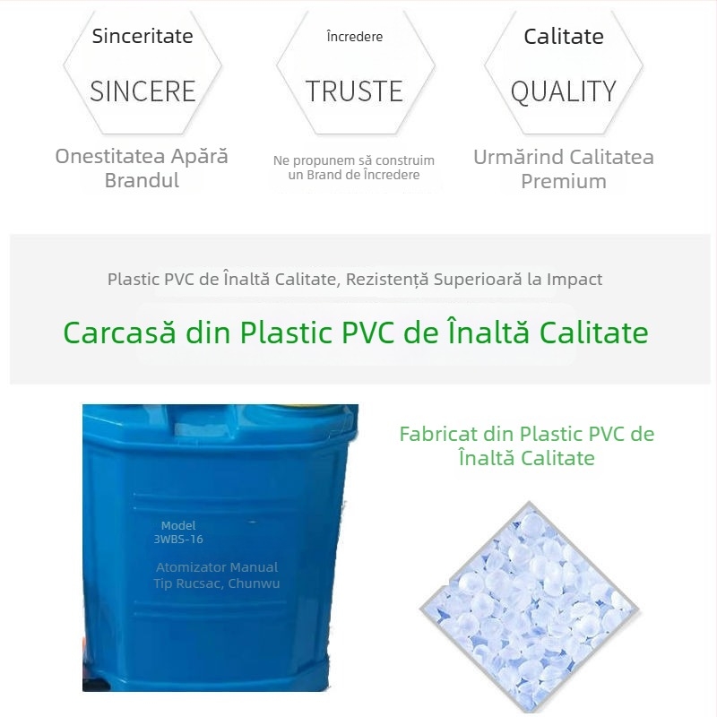 Stropitoare agricolă de tip rucsac, manuală, cu pompă, înaltă presiune, pentru dezinfectare