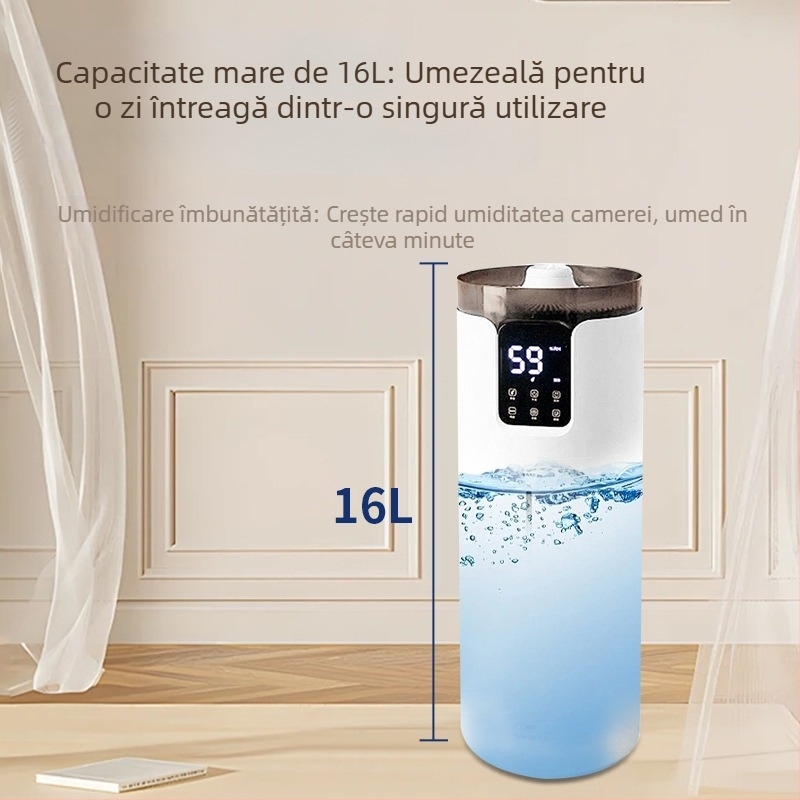 Umidificator mare pe podea pentru locuință – silențios, pentru dormitor, potrivit pentru femei însărcinate și copii, cu rezervor mare de apă.