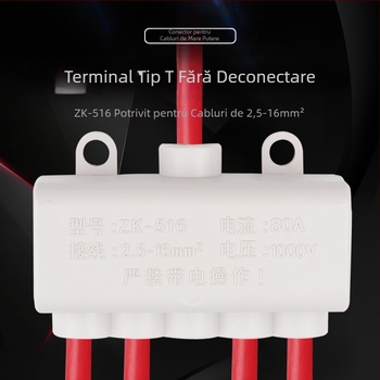 ZK-516 Bloc terminal de înaltă putere, 1 intrare, 4 ieșiri, distribuitor pentru cabluri de 16 mm²