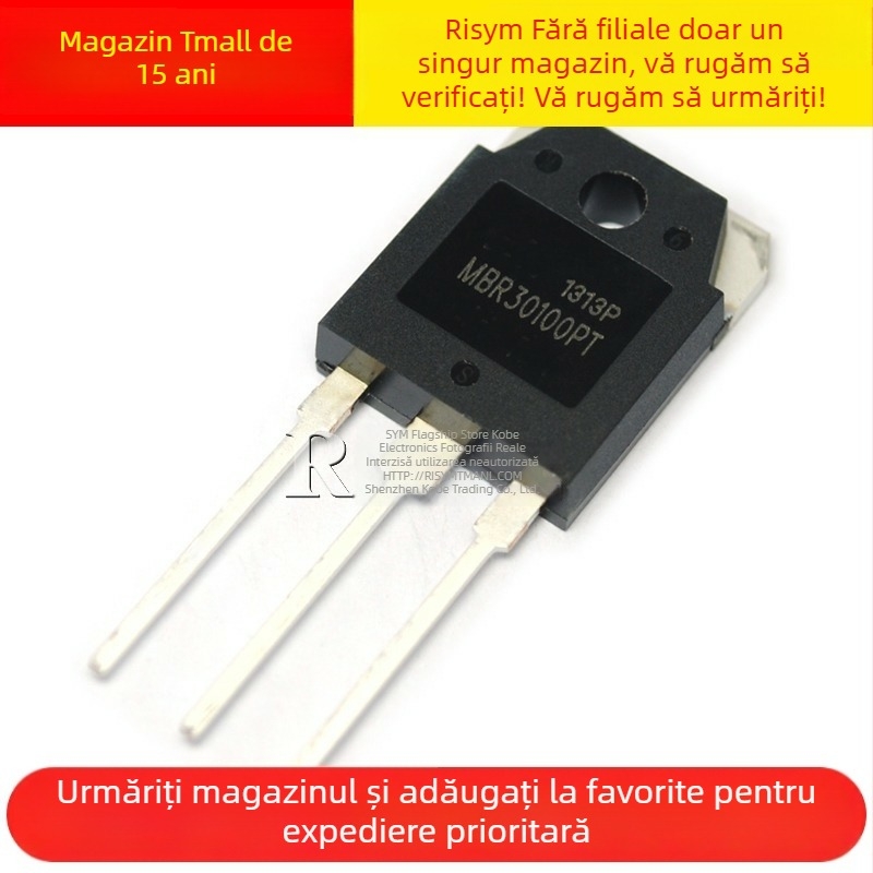Risym Core Diodă Schottky MBR30100PT, MBR30100, 30A 100V, pachet TO-247