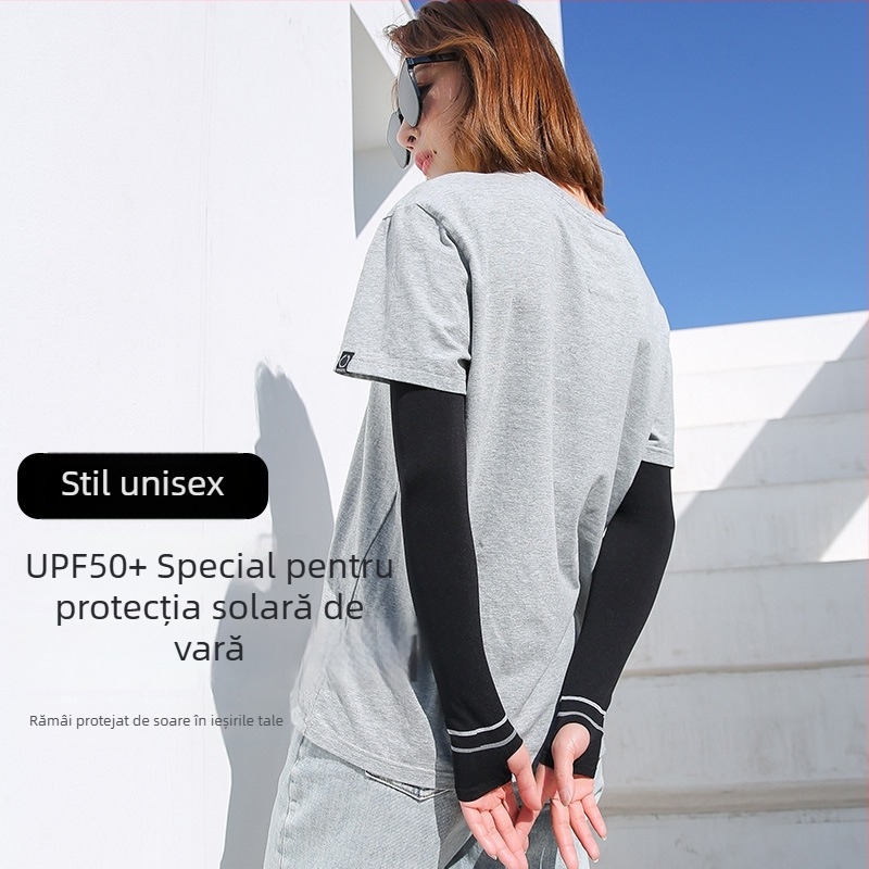 Manșon cu dungi, anti-țânțari, din ice-silk, cu protecție UV – acoperire de vară ușoară pentru femei, potrivită pentru condus