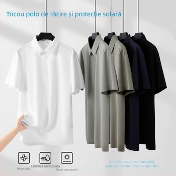 Polo personalizat cu protecție solară și senzație de răcoare, croială business cu guler, imprimare logo