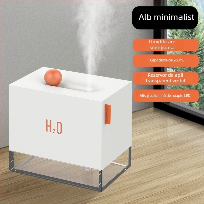 Ben Qin Box umidificator de birou pentru aromaterapie, cu pulverizare și lumină ambiental colorată, mic și silențios