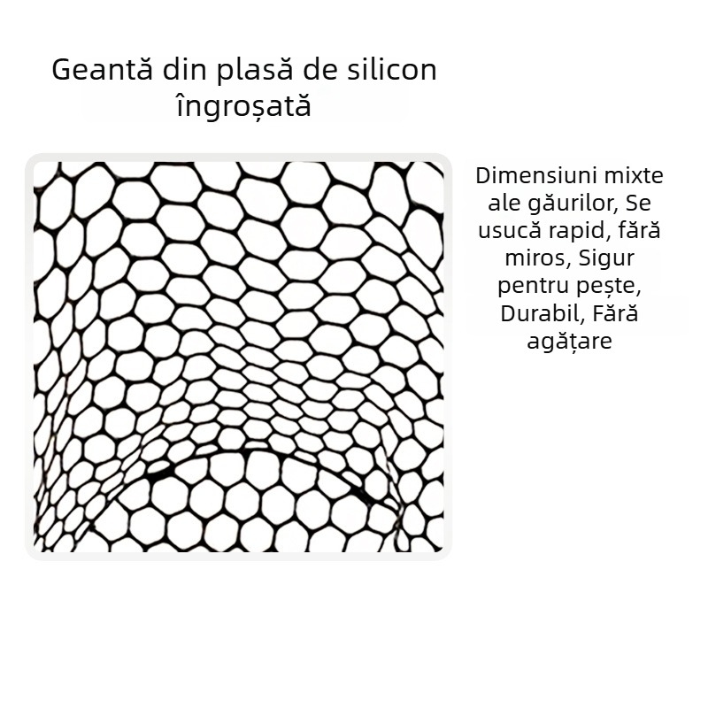 Sac din plasă de silicon pentru pescuit, husă ușoară de plasă, anti-cârlig, fără miros, sigur pentru pești