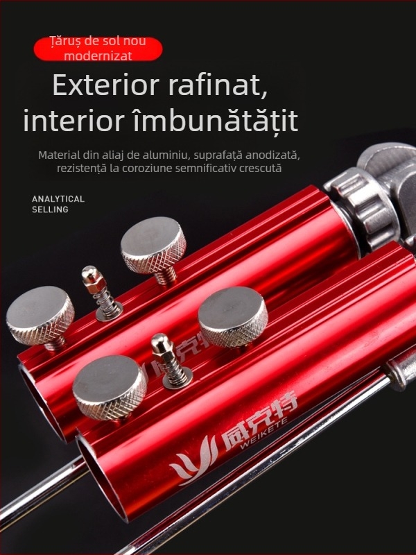 Suport pentru undițe cu plug în pământ, bază universală dublă, pliabil din aliaj de aluminiu