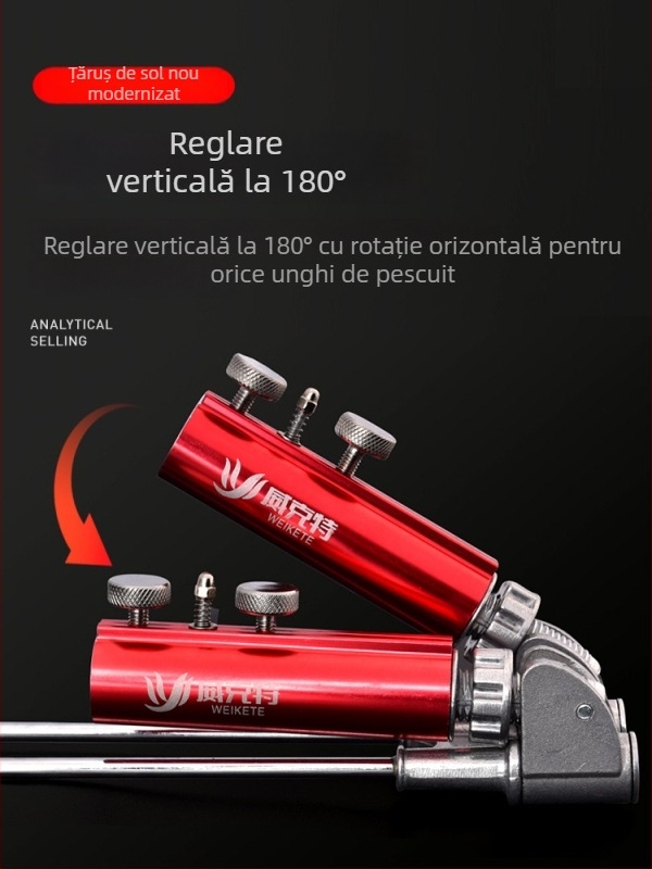 Suport pentru undițe cu plug în pământ, bază universală dublă, pliabil din aliaj de aluminiu