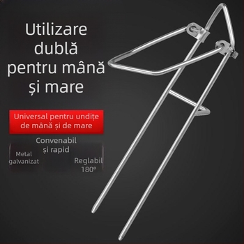 Suport din oțel inoxidabil pentru undițe de mare, cu bază de sol – utilizare duală pentru undițe de mână și marine