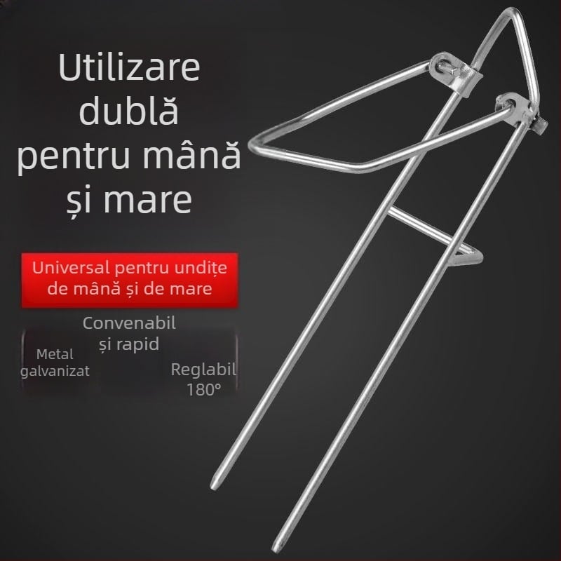 Suport din oțel inoxidabil pentru undițe de mare, cu bază de sol – utilizare duală pentru undițe de mână și marine