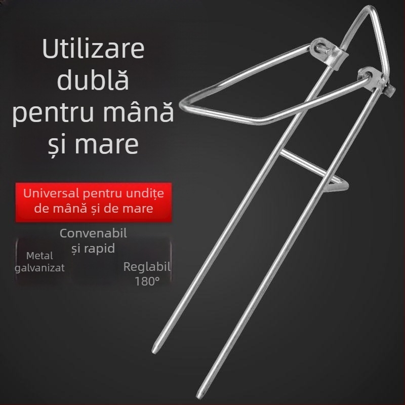 Suport din oțel inoxidabil pentru undițe de mare, cu bază de sol – utilizare duală pentru undițe de mână și marine