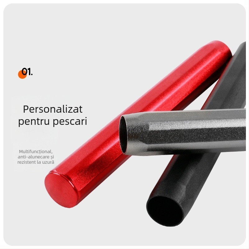 Kit de accesorii pentru undiță din aluminiu: husă protectoare pentru mâner, suport turret, tub posterior pentru plasă, echipament de modificare a undiței