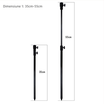 Coolo adaptor din aliaj de aluminiu, telescopic cu două secțiuni pentru pescuit carp în stil european, suport pentru sol