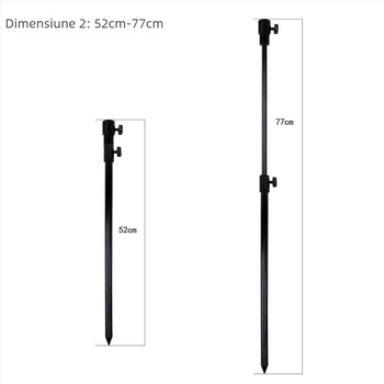 Coolo adaptor din aliaj de aluminiu, telescopic cu două secțiuni pentru pescuit carp în stil european, suport pentru sol