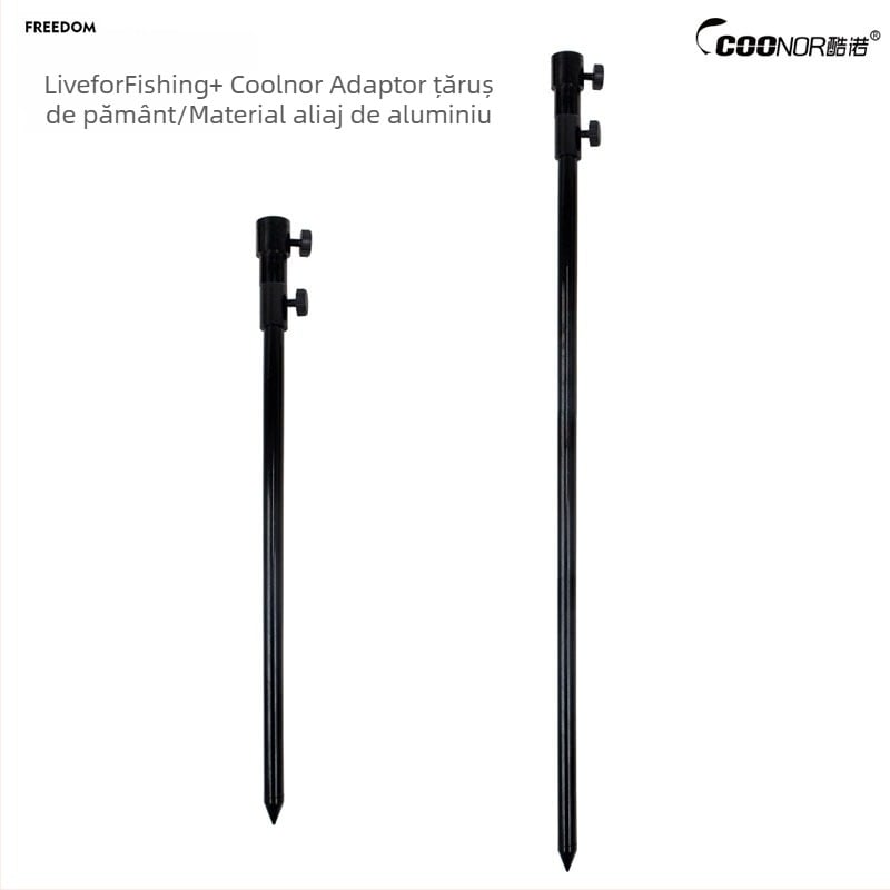 Coolo adaptor din aliaj de aluminiu, telescopic cu două secțiuni pentru pescuit carp în stil european, suport pentru sol