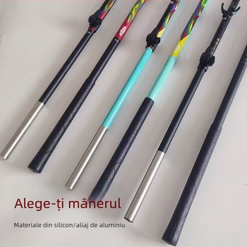 Suport din fibră de carbon pentru undițe, 2,1–2,4 m, utilizare duală pentru cutie de pescuit și plasă, tijă ușoară și rigidă