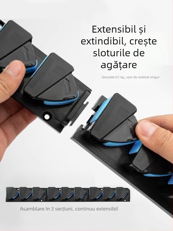 Suport de lansete montat pe perete, fără găuri, clipsuri rapide pentru năluci, depozitare fixă a lansetelor