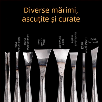 Dongyang unelte pentru sculptură în lemn – set de 12 cuțite pentru lemn, cu ascuțire și finisare