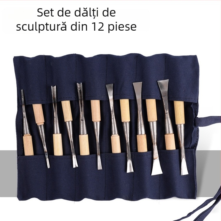 Dongyang unelte pentru sculptură în lemn – set de 12 cuțite pentru lemn, cu ascuțire și finisare