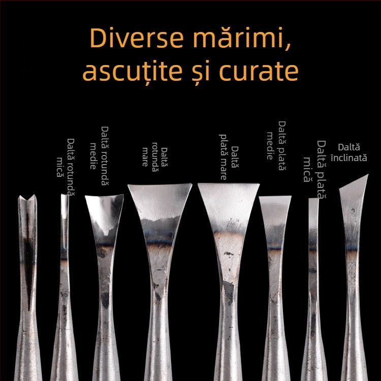 Dongyang unelte pentru sculptură în lemn – set de 12 cuțite pentru lemn, cu ascuțire și finisare