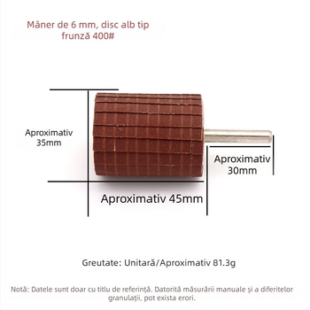 Set cu 6 mânere pentru discuri abrazive, cu mâner și cap de șlefuire pentru relief curbat în sculptură în lemn și polisare